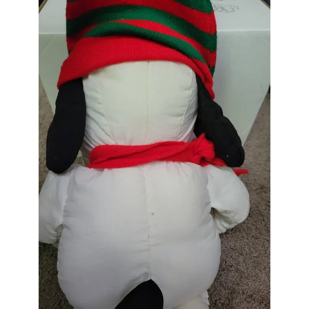 Peanuts Vintage Large 21” Snoopy Plush United Feature Syndicate Red Scarf & Hat